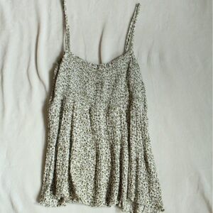 Paper Crane Textured Green and Cream Top